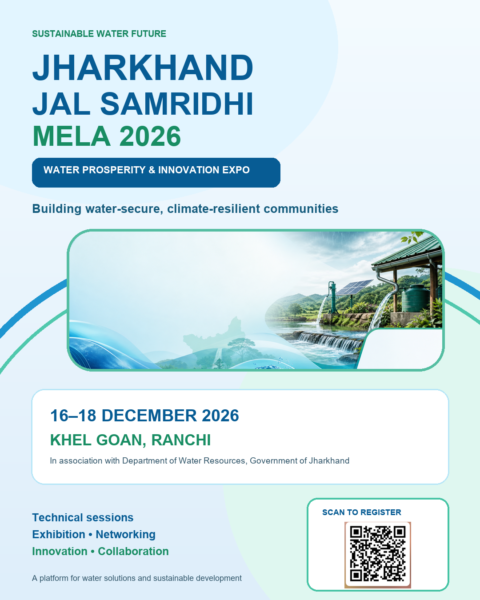 Jharkhand Jal Samridhi Mela 2026 bright event poster with registration QR code